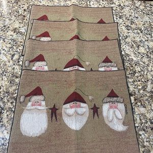 Tapestry Santa Placemats - 4 Pieces